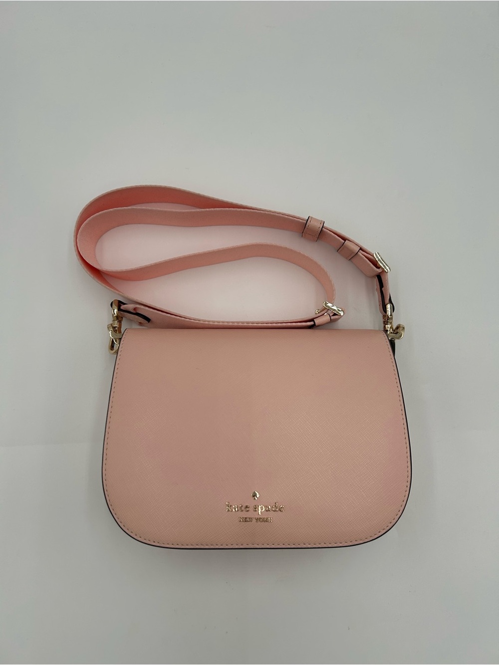 kate spade Pink Saffiano Leather Crossbody Bag with Gold Hardware